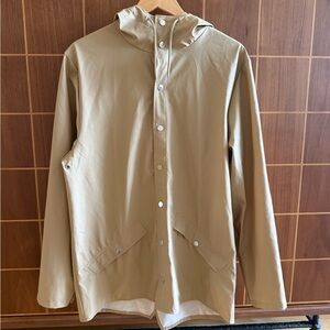 Rains Hooded Raincoat in Sand